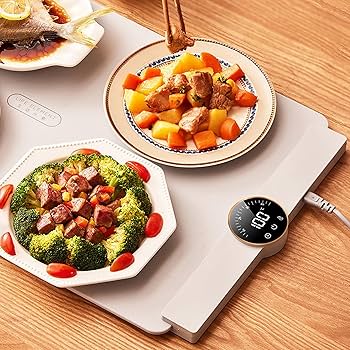 Amazon | 電気温めトレイ、ポータブルシリコン加熱ボード